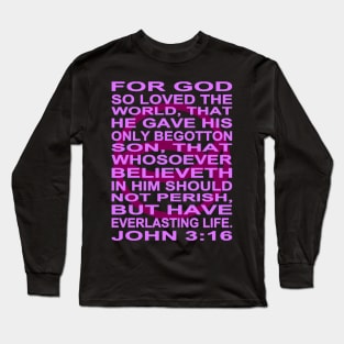 Violet Ichthys – John 3:16 Long Sleeve T-Shirt